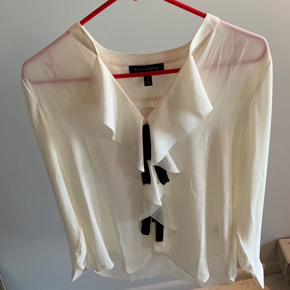 NWT V-Neck Cream Blouse